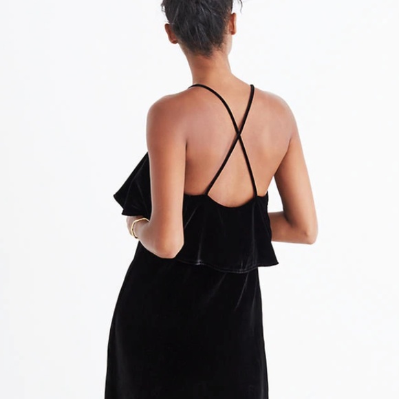 Madewell Velvet Ruffle Mini Dress - Picture 3 of 5